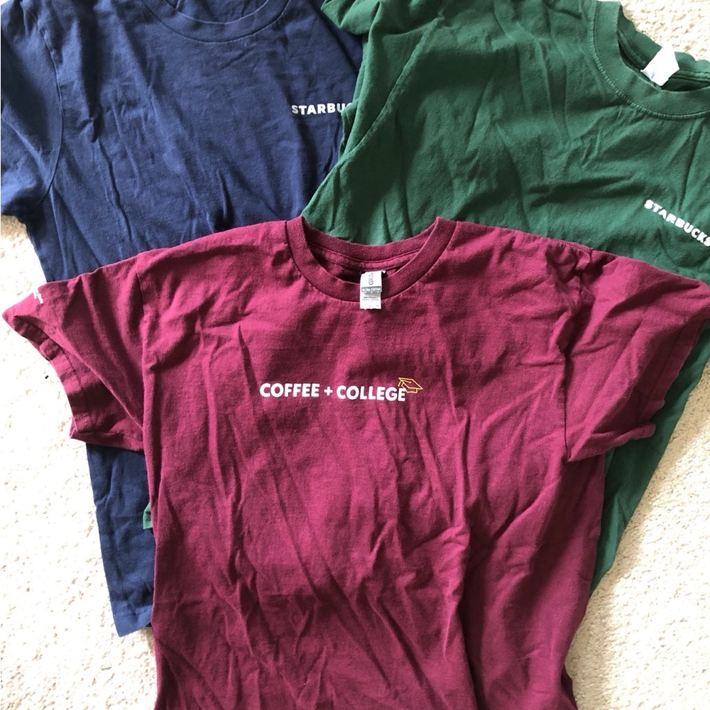 Starbucks Short Sleeve Tees - Green, Blue, Maroon Size Medium Coffee Gear Women